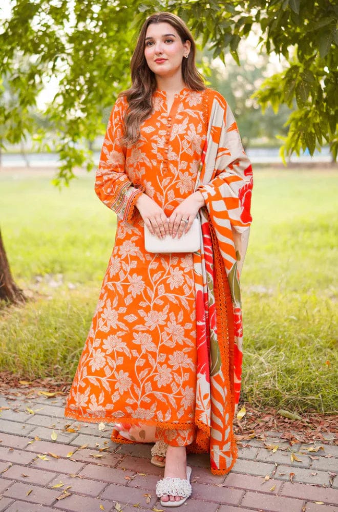 Aneelas Lawn Embroidered & Printed 3PC